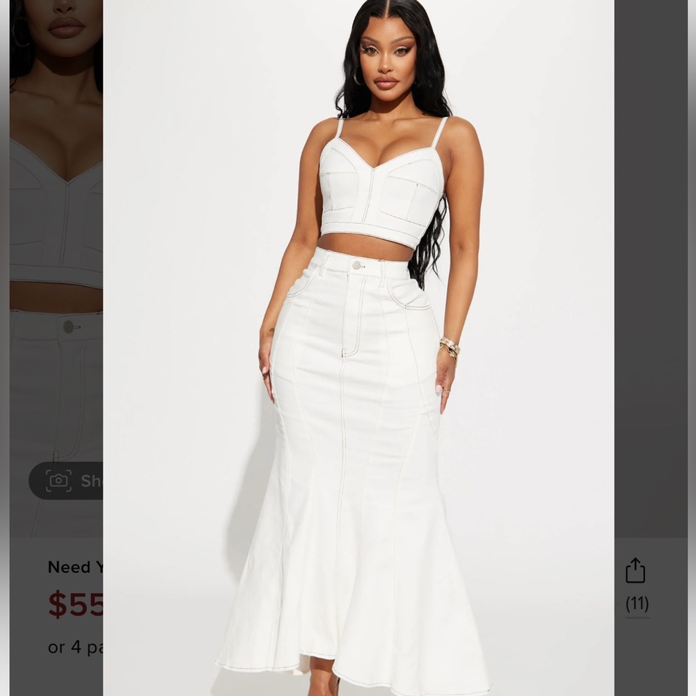 Fashion nova denim two piece set